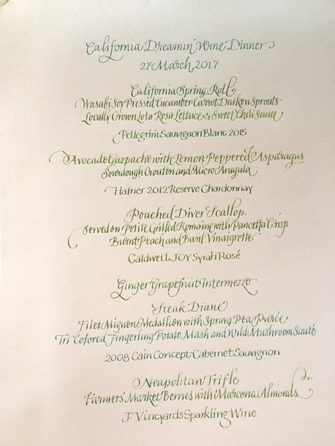 California Dreamin' Menu