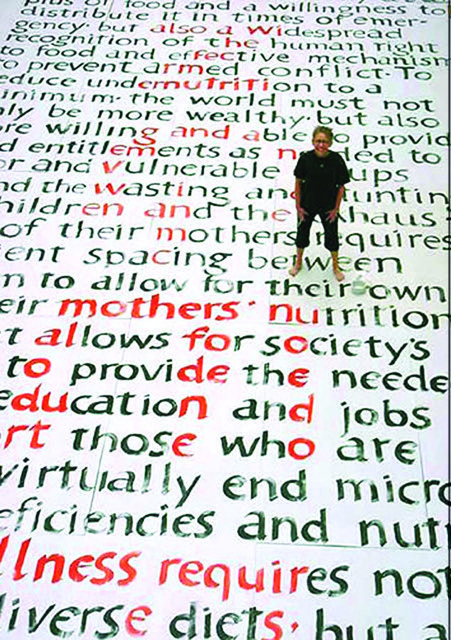 Hunger Installation, University of Oklahoma, house paint on wood