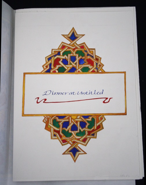 Menu Title Page, gouache on paper